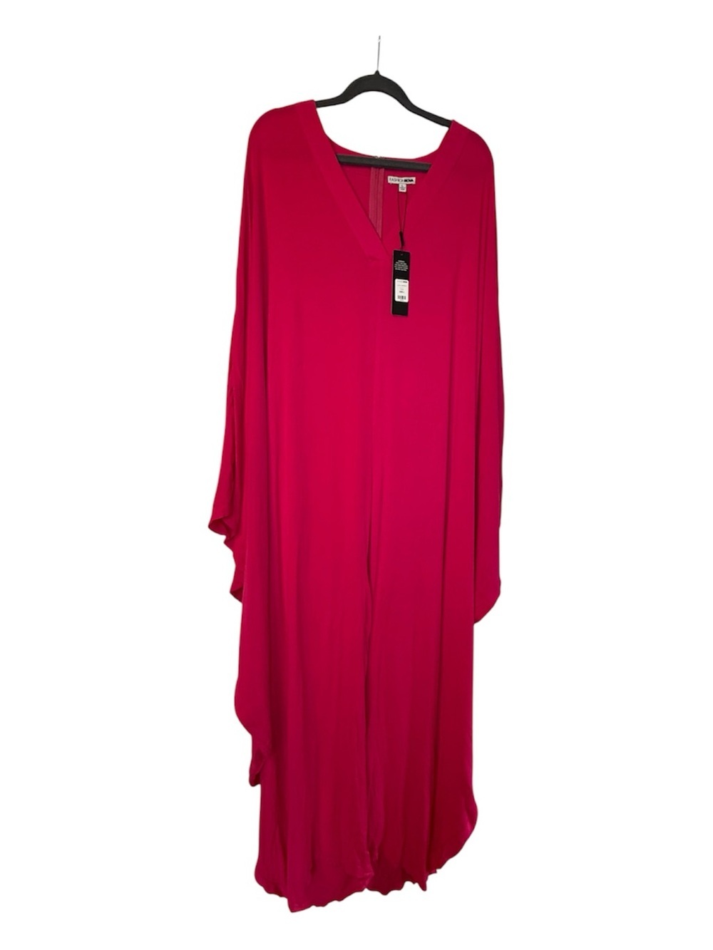 Fashion Nova Hot Pink Rayon Kaftan Dress
